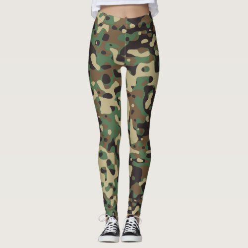 Camouflage Military Army Green Pattern Leggings