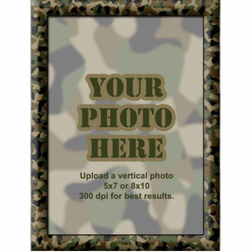 Camouflage Military Photo Frame Statuette