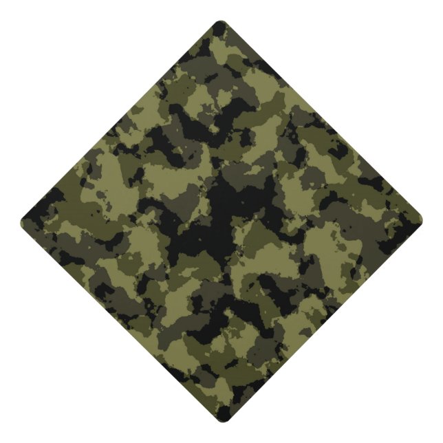 Camouflage military style graduation cap topper (Front)
