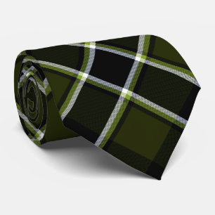Camouflage Military Style Khaki Plaid Pattern Neck Tie