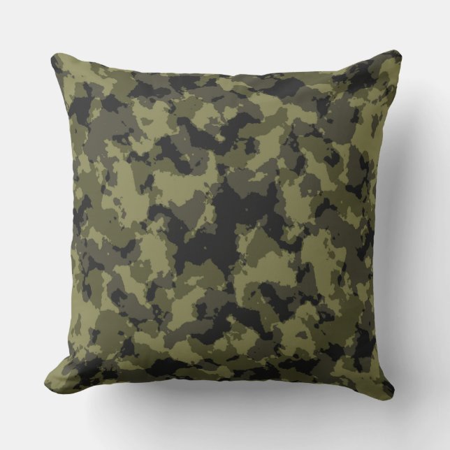 Camouflage military style outdoor pillow (Front)
