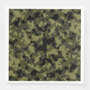 Camouflage military style paper dinner napkins