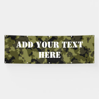 Camouflage military style pattern banner