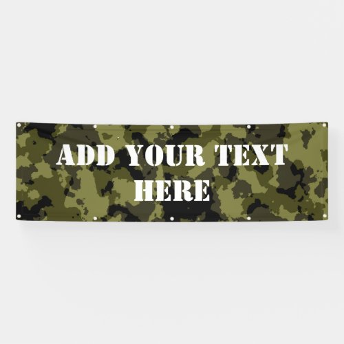 Camouflage military style pattern banner