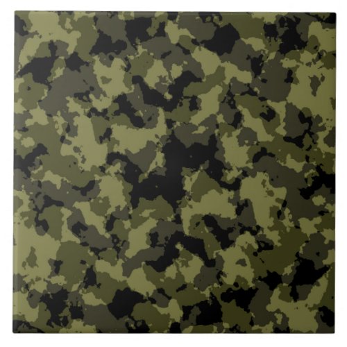 Camouflage military style pattern ceramic tile