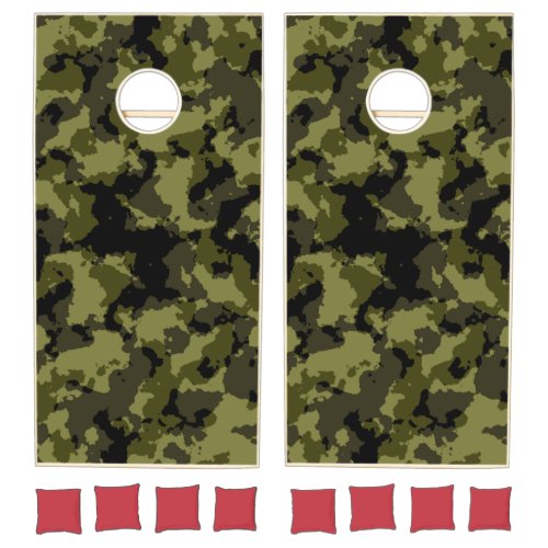 Camouflage military style pattern cornhole set