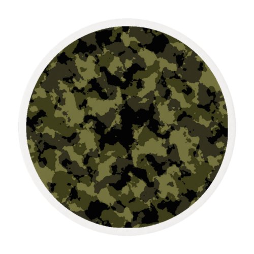 Camouflage military style pattern edible frosting rounds