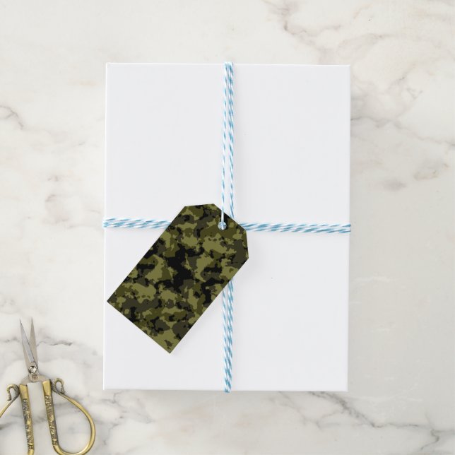 Camouflage military style pattern gift tags (With Twine)
