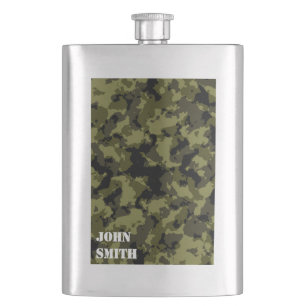 Camouflage military style pattern hip flask