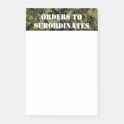 Camouflage military style pattern post_it notes