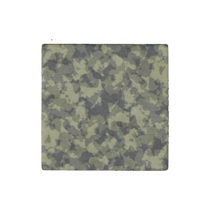Camouflage military style pattern stone magnet