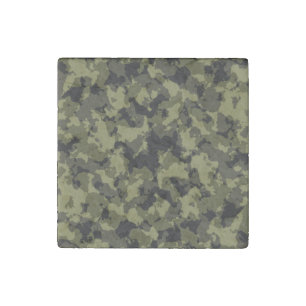 Camouflage military style pattern stone magnet