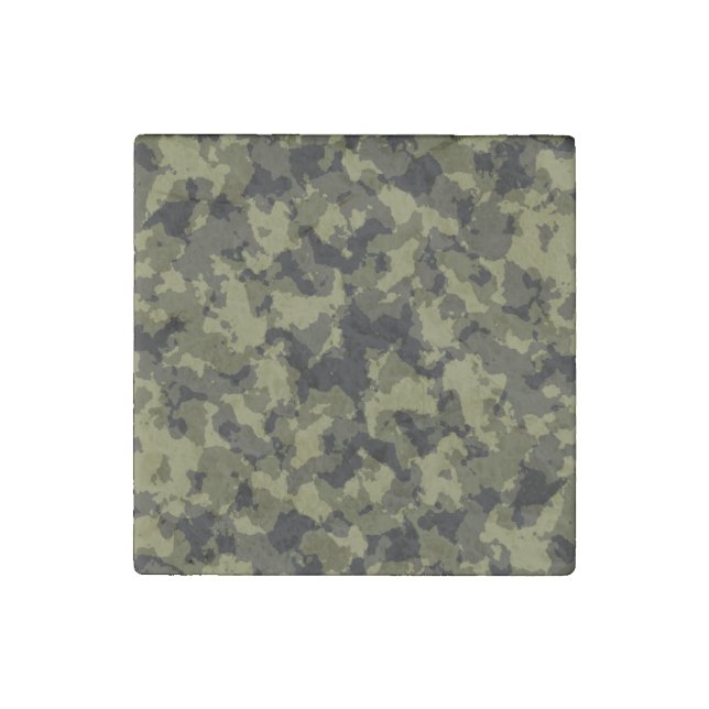 Camouflage military style pattern stone magnet (Front)