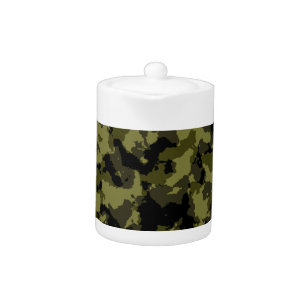 Camouflage military style pattern teapot