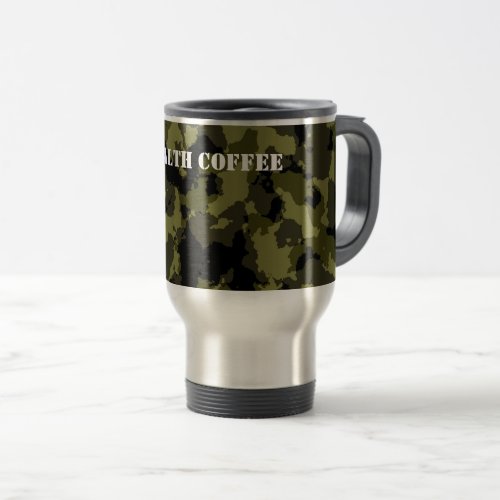 Camouflage military style pattern travel mug