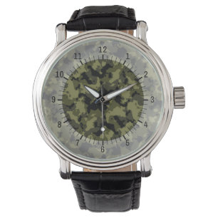 Camouflage military style pattern watch