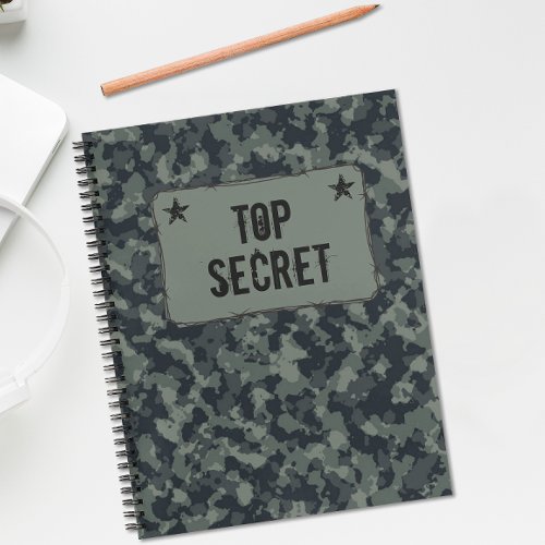 Camouflage Military Top Secret Notebook