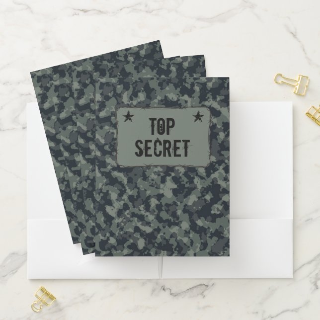 Camouflage Military Top Secret Pocket Folder (In Situ)