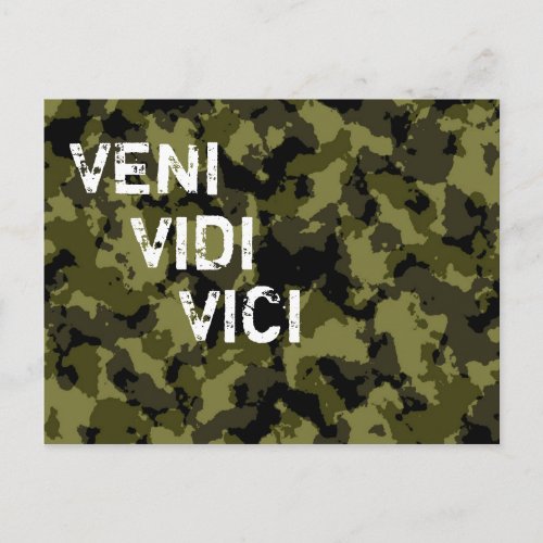 Camouflage military victory Veni Vidi Vici Postcard