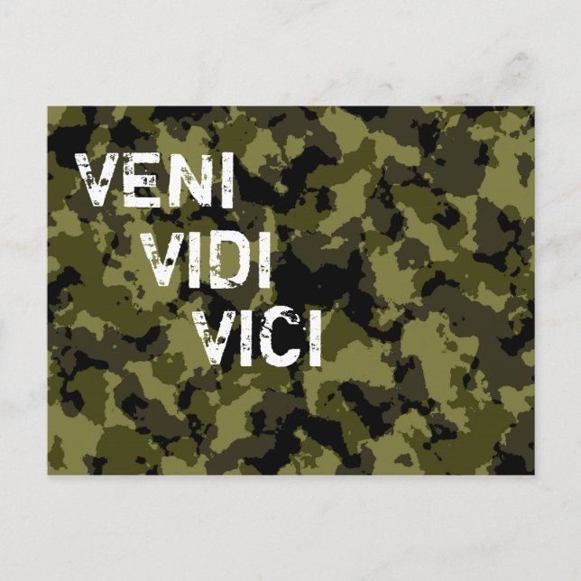 Camouflage military victory Veni Vidi Vici Postcard (Front)