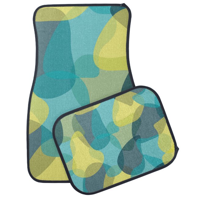 Camouflage, modern, cool, trendy, urban geometric car floor mat (Set)