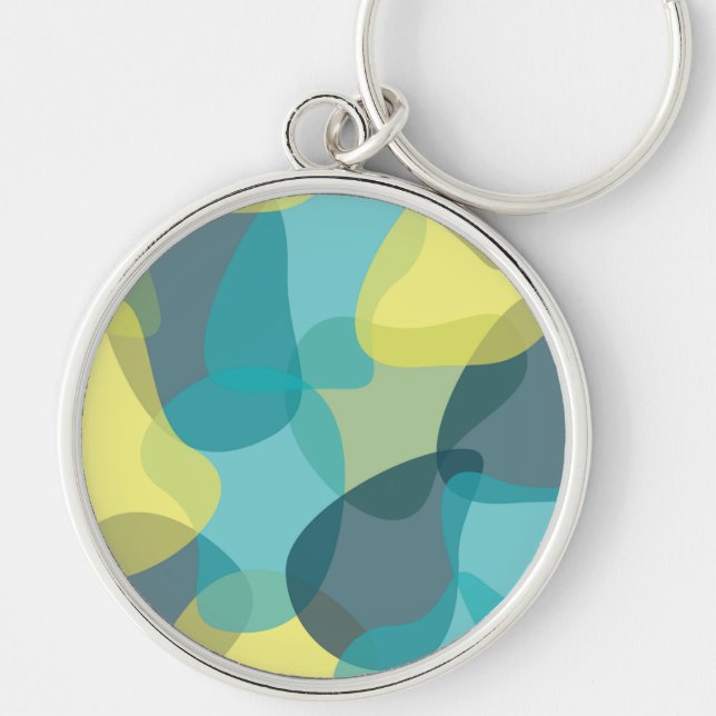 Camouflage, modern, cool, trendy, urban geometric keychain (Front)