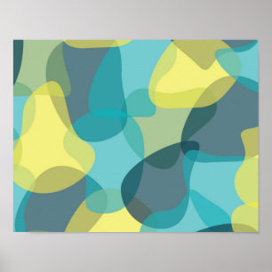 Camouflage, modern, cool, trendy, urban geometric poster