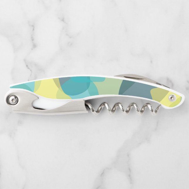 Camouflage, modern, cool, trendy, urban geometric waiter's corkscrew (Front)