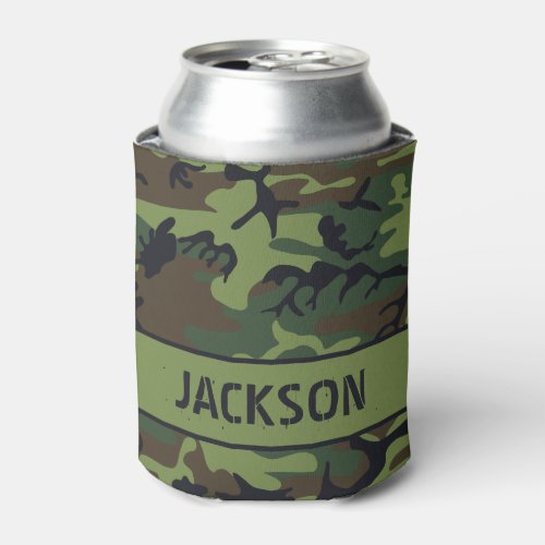 Camouflage Monogrammed Can Cooler