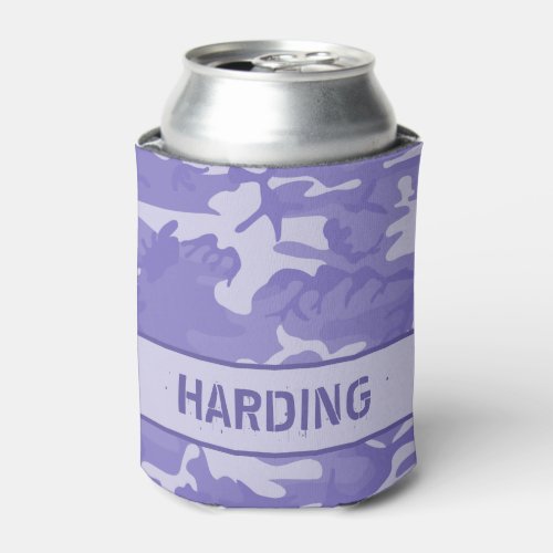 Camouflage Monogrammed Purple Can Cooler