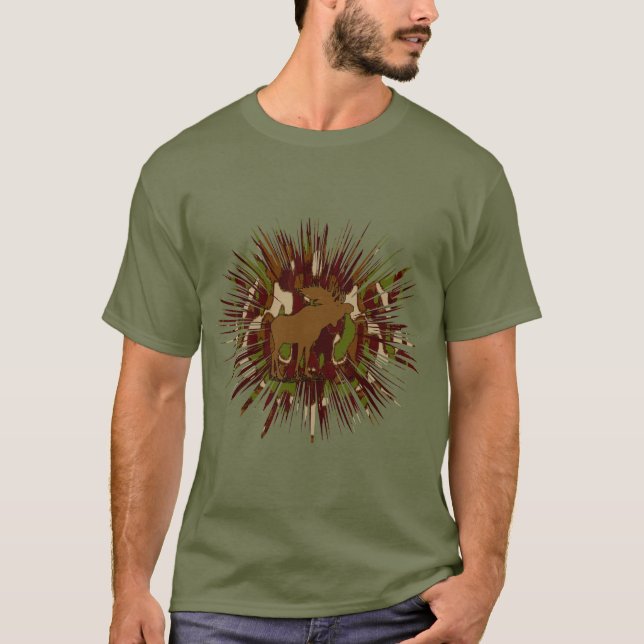 Camouflage Moose Break-out Camo T-Shirt (Front)
