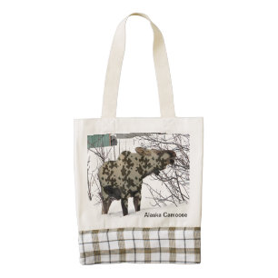 Camouflage Moose (Camoose) Zazzle HEART Tote Bag