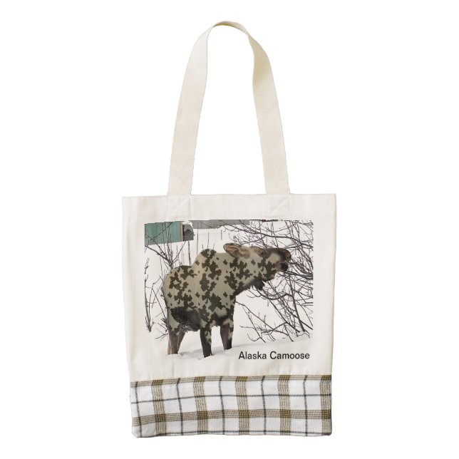 Camouflage Moose (Camoose) Zazzle HEART Tote Bag (Front)