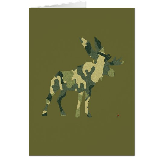 Camouflage Moose Silhouette Card