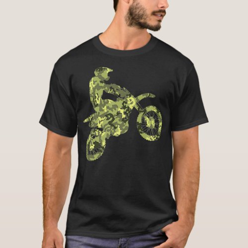 Camouflage Motocross Love Racing Dirt Bikes Motorc T_Shirt