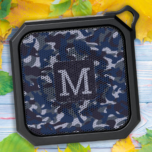 Camouflage Navy Blue Cool Personalized Camo Bluetooth Speaker