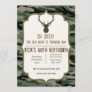 Camouflage - Oh Deer - The old buck is turning Invitation