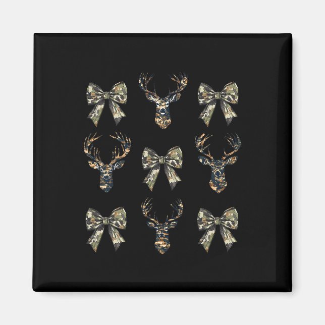 Camouflage Old Camo Bow Camo Coquette Bow Deer Hun Magnet (Front)