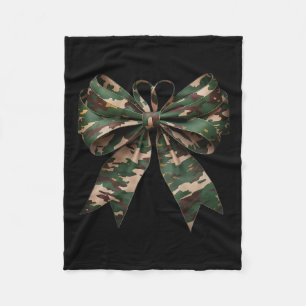 Camouflage Old Camo Bow Camo Coquette Bow Hunting Fleece Blanket