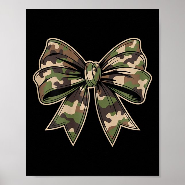 Camouflage Old Camo Bow Camo Coquette Bow Hunting  Poster (Front)