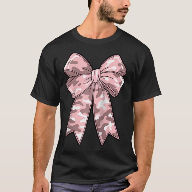 Camouflage Old Camo Bow Camo Coquette Bow Hunting  T-Shirt (Front)