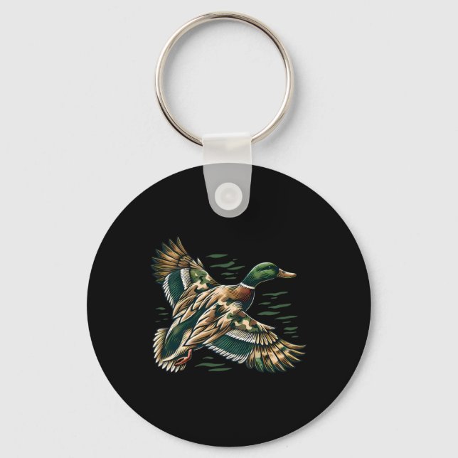 Camouflage Old School Camo Coquette Bow Duck Hunti Keychain (Front)