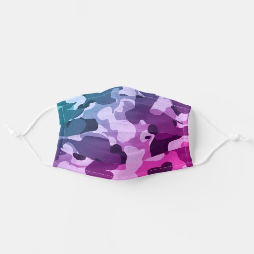 Camouflage Ombre Purple And Blue Camo Pattern Adult Cloth Face Mask