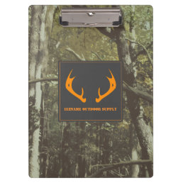 Camouflage Orange Deer Antlers Outdoor Business Clipboard
