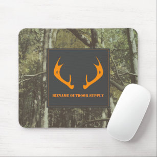 Camouflage Orange Deer Antlers Outdoor Business Mouse Pad