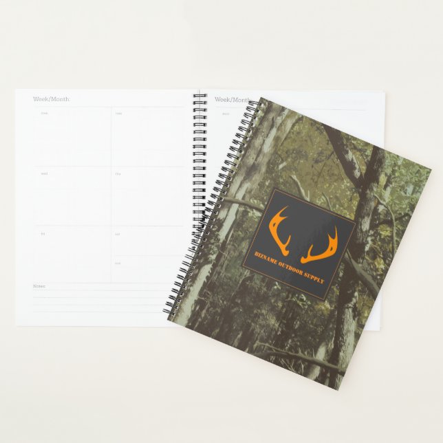 Camouflage Orange Deer Antlers Outdoor Business Planner (Display)