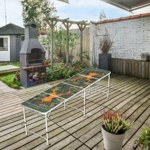 Camouflage Orange Deer Buck Hunting   Monogram Beer Pong Table