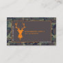 Camouflage Orange Deer Logo Outdoor Retail Business Card