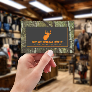 Camouflage   Orange Deer Outdoor Retail Business Card
