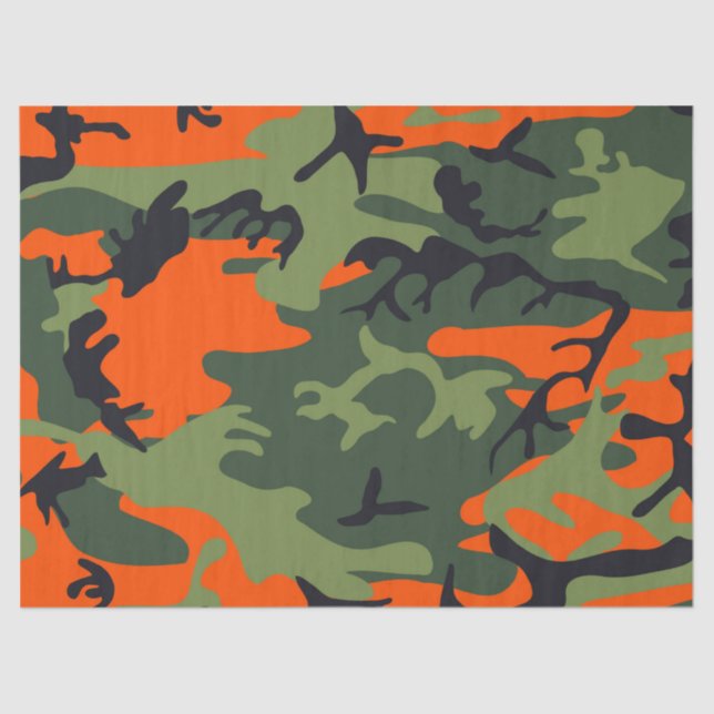 Camouflage Orange Hunter Tissue Paper (Front)